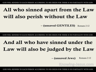 Romans 2:12 All Who Have Sinned Without The Law Will Perish (gray)